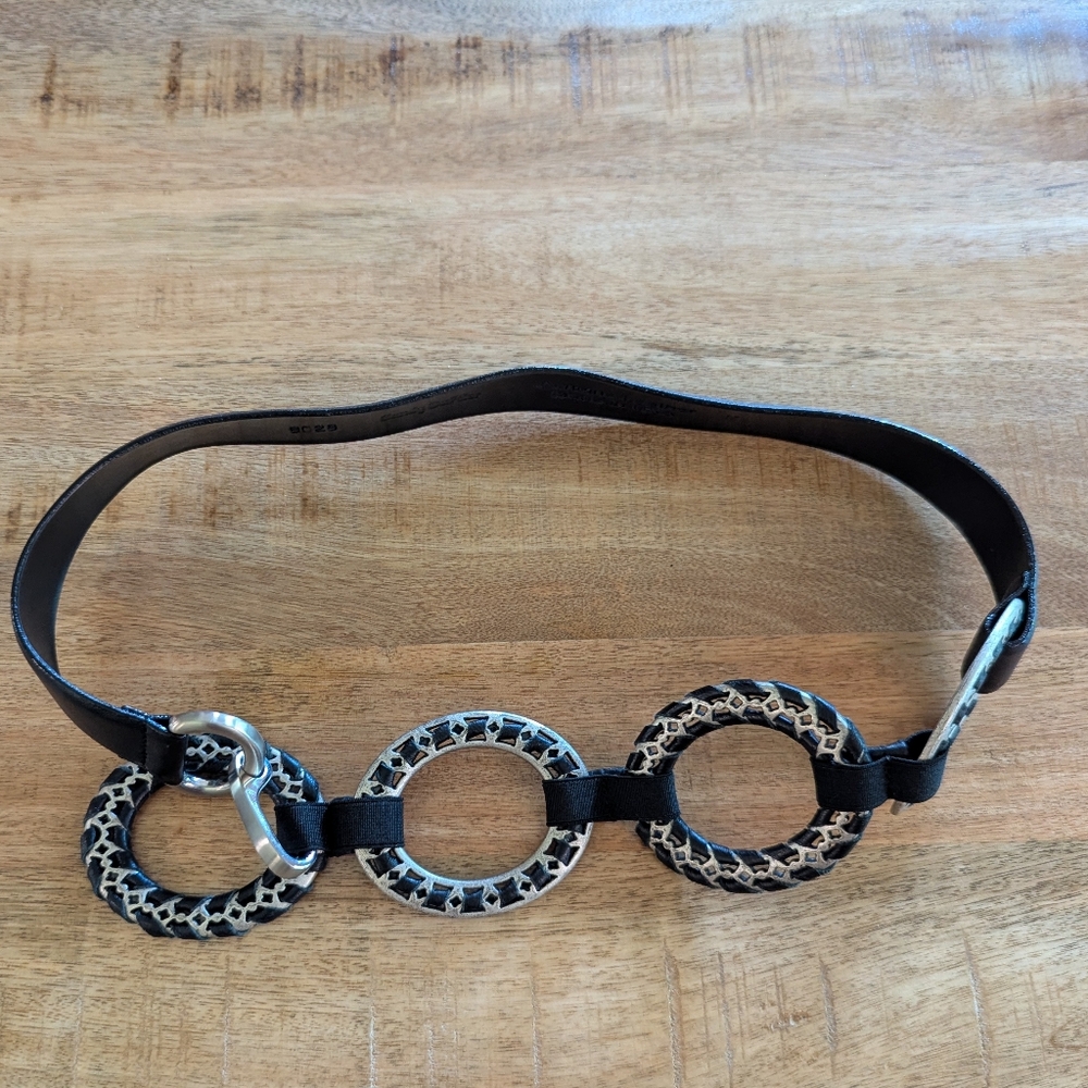 SANDY DUFTLER black leather belt S M